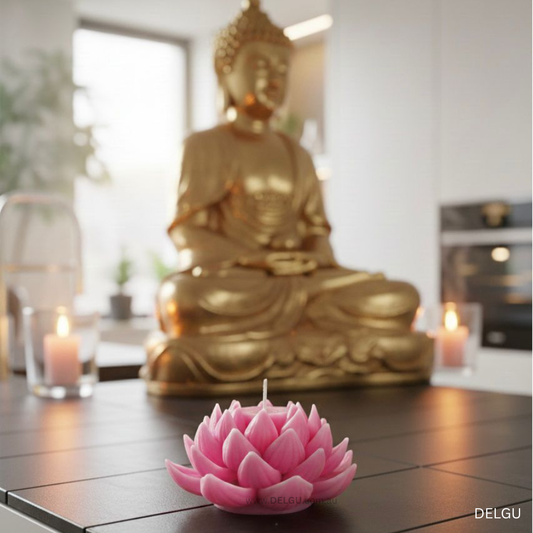 Lotus Flower - Hand Poured Pillar Candle