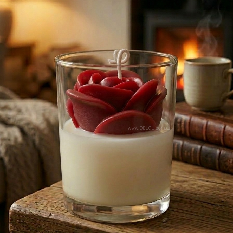 Rose Flower - Hand Poured Container Candle