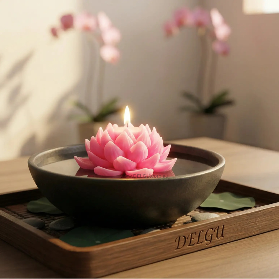 Lotus Flower - Hand Poured Pillar Candle