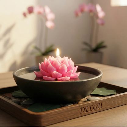 Lotus Flower - Hand Poured Pillar Candle
